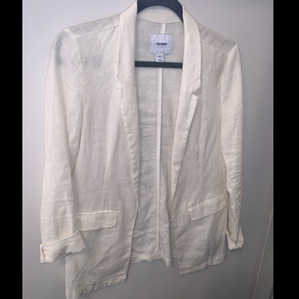 White Linen Blazer